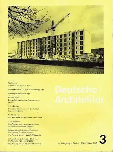 Deutsche Architektur
 Zeitschrift, 9. Jahrgang, Heft 3. 