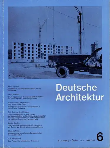 Deutsche Architektur
 Zeitschrift, 9. Jahrgang, Heft 6. 