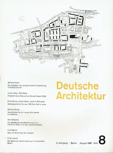 Deutsche Architektur
 Zeitschrift, 9. Jahrgang, Heft 8. 