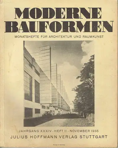 Moderne Bauformen
 Monatshefte für Architektur und Raumkunst
 34. Jahrgang, Heft 11. 