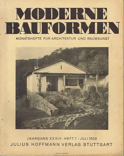 Moderne Bauformen
 Monatshefte für Architektur und Raumkunst
 34. Jahrgang, Heft 7. 