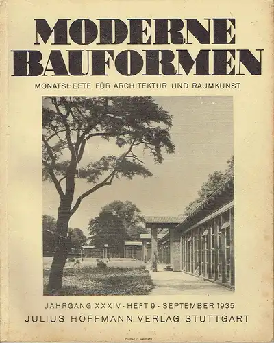 Moderne Bauformen
 Monatshefte für Architektur und Raumkunst
 34. Jahrgang, Heft 9. 