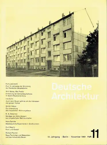Deutsche Architektur
 Zeitschrift, 10. Jahrgang, Heft 11. 
