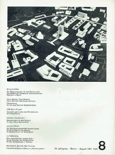 Deutsche Architektur
 Zeitschrift, 10. Jahrgang, Heft 8. 