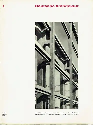 Deutsche Architektur
 Zeitschrift, 11. Jahrgang, Heft 1. 