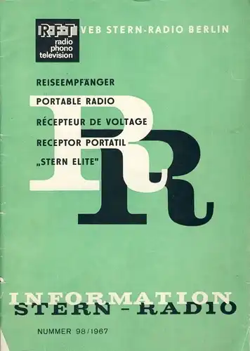 Reiseempfänger / Portable Radio / Récepteur de voltage / Receptor portatil "Stern Elite"
 Stern-Radio Information Nr. 98/1967. 