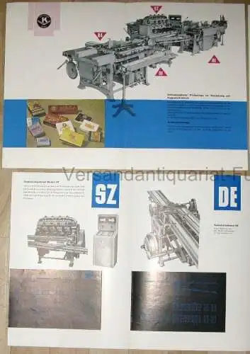 Vollautomatische Fliessanlage zur Herstellung von Kappenschachteln. 