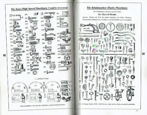 Katalog Nr. 351 über Nähmaschinen-Ersatzteile, Nadeln, Apparate, Zubehör, Maschinen, Hilfsmaschinen usw. 