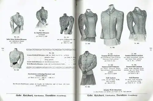 Illustrierter Waren-Katalog der Firma Gebr. Reichart, Fabrikanten, Dornbirn (Vorarlberg). 