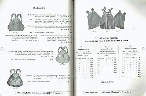 Illustrierter Waren-Katalog der Firma Gebr. Reichart, Fabrikanten, Dornbirn (Vorarlberg). 