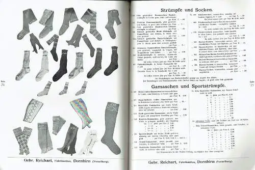 Illustrierter Waren-Katalog der Firma Gebr. Reichart, Fabrikanten, Dornbirn (Vorarlberg). 