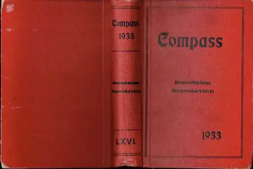 Compass - Finanzielles Jahrbuch 1933
 66. Jahrgang, Band Rumänien / Jugoslawien. 