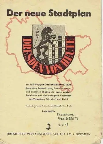 Verkehrs-Zentrale Elbland
 Heinz Graefe: Der neue Stadtplan
 mit vollständigem Straßenverzeichnis, sowie besonderer Kennzeichnung der umbenannten und zerstörten Straßen. 