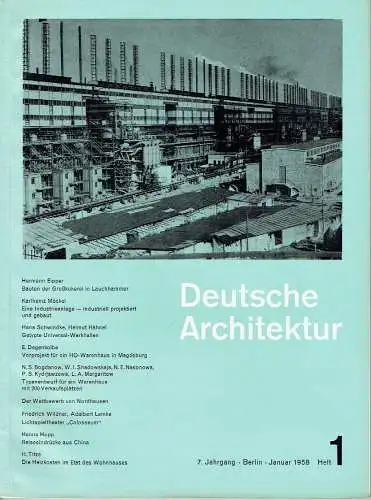 Deutsche Architektur
 Zeitschrift, 7. Jahrgang, Heft 1. 