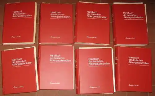 Handbuch der deutschen Aktiengesellschaften
 Jahrgang 1987/1988, Band 1-6 (komplett) + Jahrgang 1986/1987, Band 1 und Band 6. 