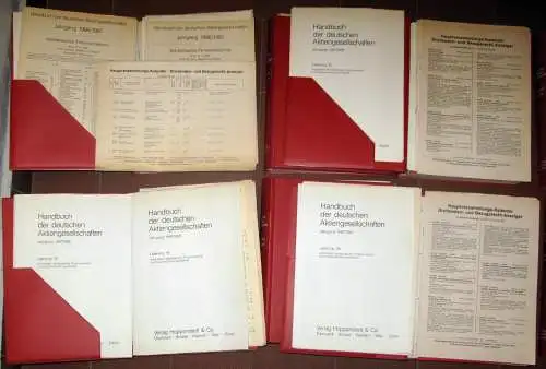 Handbuch der deutschen Aktiengesellschaften
 Jahrgang 1987/1988, Band 1-6 (komplett) + Jahrgang 1986/1987, Band 1 und Band 6. 