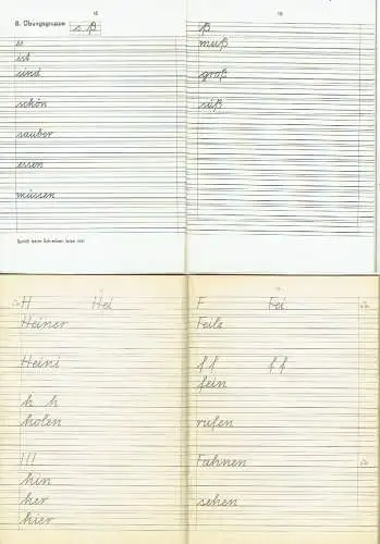 Autorenkollektiv: Ich übe Schreiben / Ich lerne Schreiben
 Schreiblehrgang Klasse 1
 Ausgabe 1968/1970, Heft 1 und 2. 
