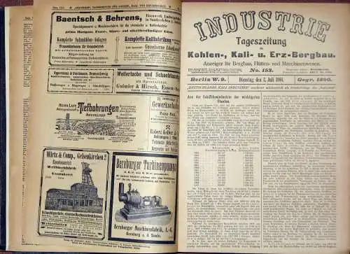 Industrie
 Fachzeitung Kohlen-, Kali- und Erz-Bergbau - Generalanzeiger für Bergbau, Hütten- und Maschinenwesen
 Jahrgang 1906, nur 2. Halbjahr, gebunden. 