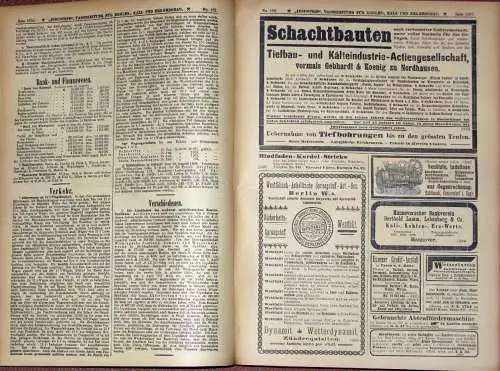 Industrie
 Fachzeitung Kohlen-, Kali- und Erz-Bergbau - Generalanzeiger für Bergbau, Hütten- und Maschinenwesen
 Jahrgang 1906, nur 2. Halbjahr, gebunden. 