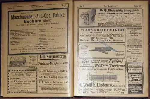 Bergtechnische Wochenschrift, verbunden mit der wöchentlichen Handelsbeilage Kohlen und Kuxe
 Der Bergbau. 