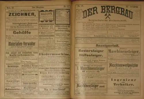 Der Bergbau
 Bergtechnische Wochenschrift, verbunden mit der wöchentlichen Handelsbeilage Kohlen und Kuxe
 20. Jahrgang, gebunden. 