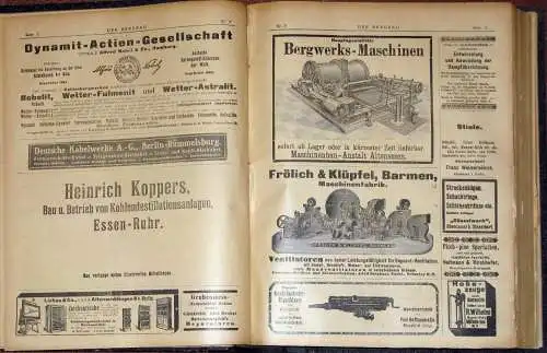 Der Bergbau
 Bergtechnische Wochenschrift, verbunden mit der wöchentlichen Handelsbeilage Kohlen und Kuxe
 21. Jahrgang, gebunden. 