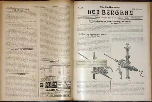 Der Bergbau
 Bergtechnische Wochenschrift, verbunden mit der wöchentlichen Handelsbeilage Kohlen und Kuxe
 22. Jahrgang, gebunden. 