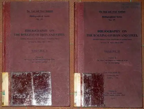 Bibliography on the Rolling of Iron and Steel Institute
 Including References to the Manufacture of Seamless Tubes, covering the period 1920 to 1947
 Bibliographical Series, No. 15. 