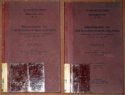 Bibliography on the Rolling of Iron and Steel Institute
 Including References to the Manufacture of Seamless Tubes, covering the period 1920 to 1947. 