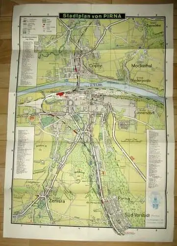 Stadtplan Pirna
 Informationskarte für den Fremdenverkehr. 