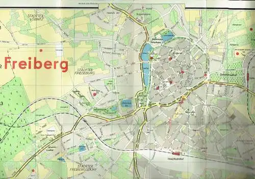 Straßenübersichtsplan Freiberg
 Informationskarte für den Fremdenverkehr. 