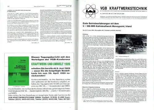 VGB Kraftwerkstechnik - Mitteilungen
 Internationale Fachzeitschrift für Technik in Wärmekraftwerken
 69. Jahrgang, komplett, gebunden. 