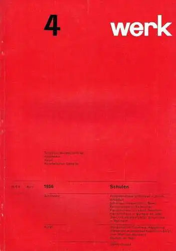 Das Werk
 Schweizer Monatsschrift für Architektur, Kunst und Künstlerisches Gewerbe
 43. Jahrgang, Heft 4. 