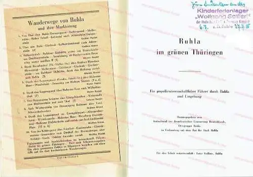 Lotar Köllner: Ruhla im grünen Thüringen
 Ein populärwissenschaftlicher Führer durch Ruhla und Umgebung. 