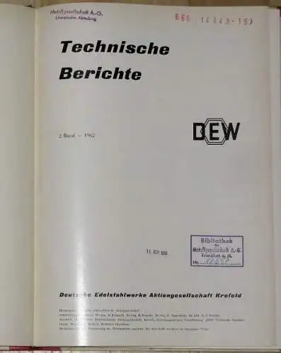 Technische Berichte
 2. Band, Heft 1 bis 4 (komplett). 