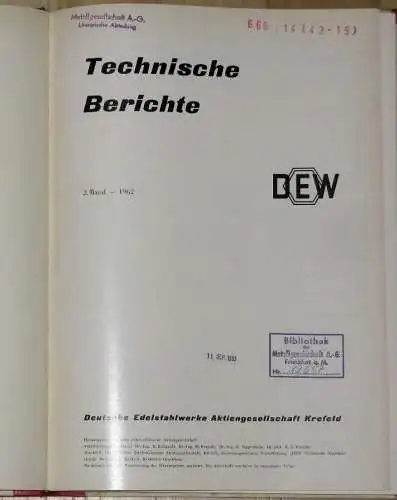 Technische Berichte. 