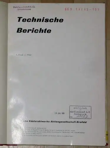 Technische Berichte
 8. Band, Heft 1 bis 4 (komplett). 