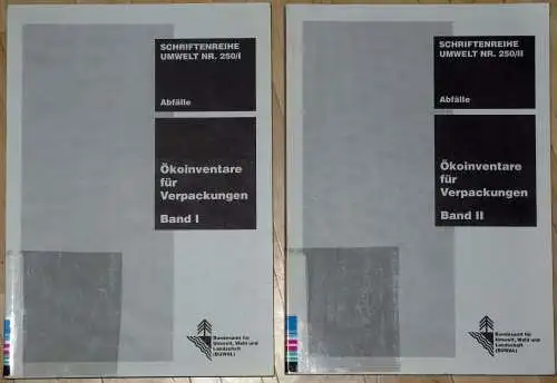 Ökoinventare für Verpackungen
 (inklusive grafische Papiere)
 Schriftenreihe Umwelt Nr. 250/I und 250/II (Abfälle). 