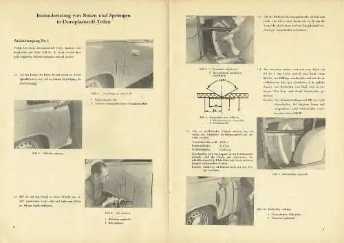 Reparaturanleitung für den Duroplast-Karosseriebaustoff. 