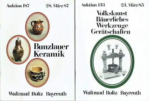 6 Auktionskataloge zu Bäuerlichen Gerätschaften. 