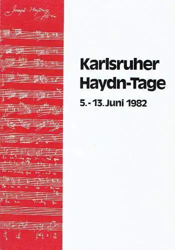 Karlsruher Haydn-Tage ... 1982. 