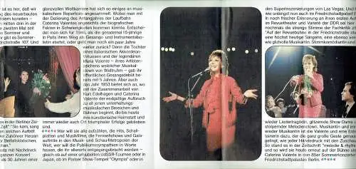 Wolfgang Seppelt: Sommerkonzert Caterina Valente & Orchester Fips Fleischer ... Berlin 1985
 Heft 3/1985. 