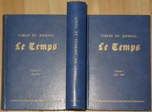 Tables du Journal "Le Temps".