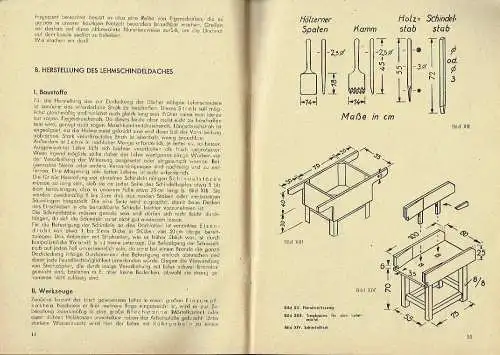 Siegfried Hasenjäger: Das Lehmschindeldach
 Mit praktischer Anleitung zum Herstellen der Schindeln
 Bauhelfer-Schriften, Schrift 1. 