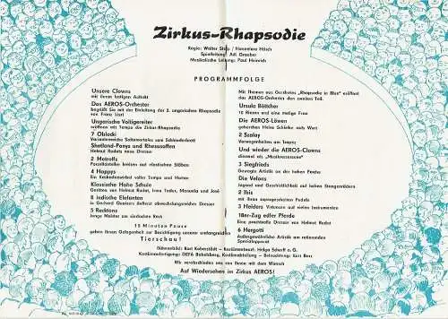 Hannelore Hösch
 Kurt Koberstädt: Aeros Zirkus-Rhapsodie. 