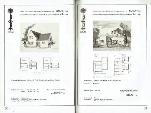 Heinz Bitz: Mit Baukosten bis zu RM. 12000.-, Einschl. Beschreibung, Kostenberechnungen und Finanzierungsvorschlägen
 50 kleine Eigenheime in Bildern. 
