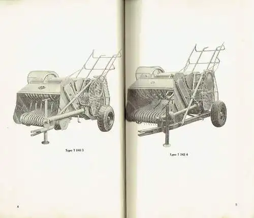 Ersatzteil-Katalog Niederdrucksammelpresse Typen T 242/2 - 242/4. 