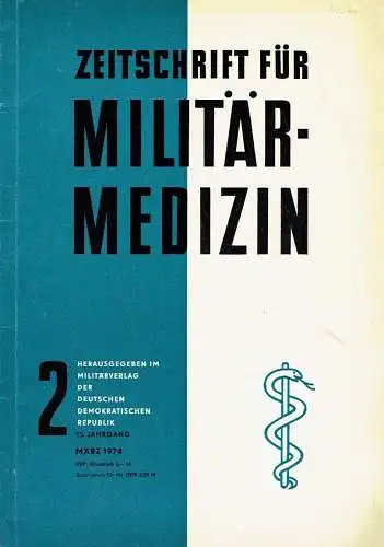 Zeitschrift für Militärmedizin
 15. Jahrgang, Heft 2. 