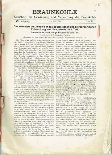 Karl Alfons Jurasky: 5 Zeitungsartikel zum Thema Braunkohle von K. A. Jurasky aus Freiberg
 in Braunkohle Zeitschrift 1930 Heft 21 + 4 einzelne Artikel aus der Zeitschrift. 