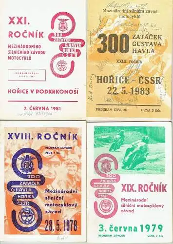 Motorradrennen "300 zatácek – Gustava Havla", Horice, CSSR
 Konvolut von 5 Programmen der Jahre 1978 bis 1983.